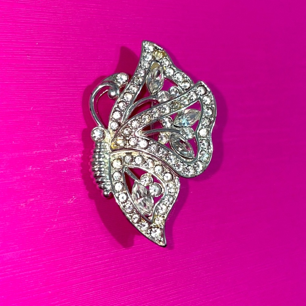 Diamond butterfly broach/pin- brand new